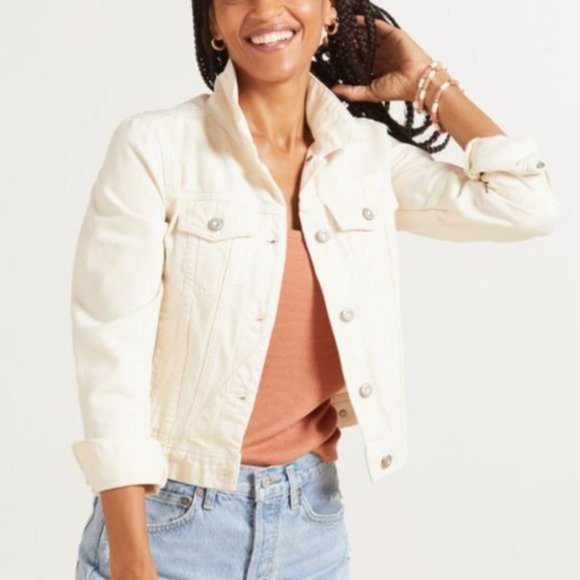 Free People Jackets & Blazers - Free People Rumours Denim Jacket in Ivory